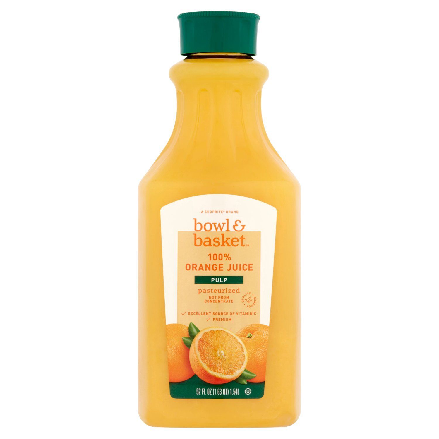 Bowl &amp; Basket Pulp 100% Orange Juice, 52 fl oz