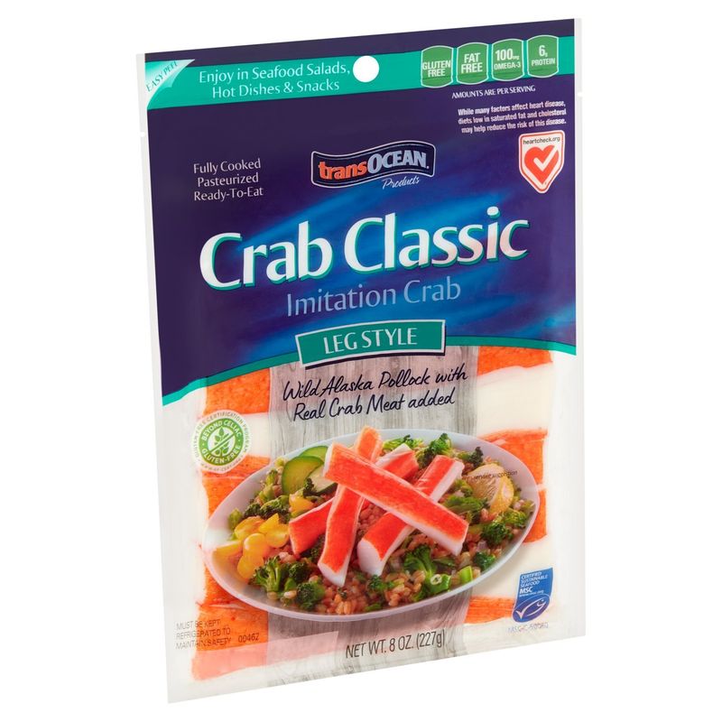 Trans Ocean Classic Leg Style Imitation Crab, 8 oz
