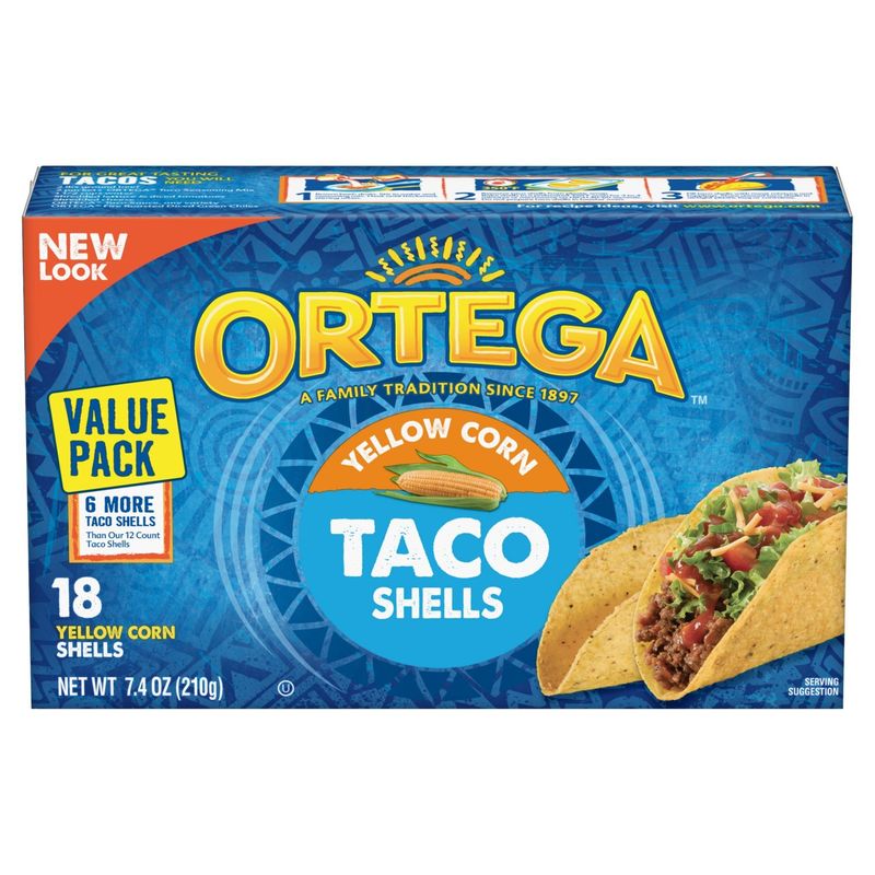 Ortega Yellow Corn Taco Shells, 18 count, 7.4 oz