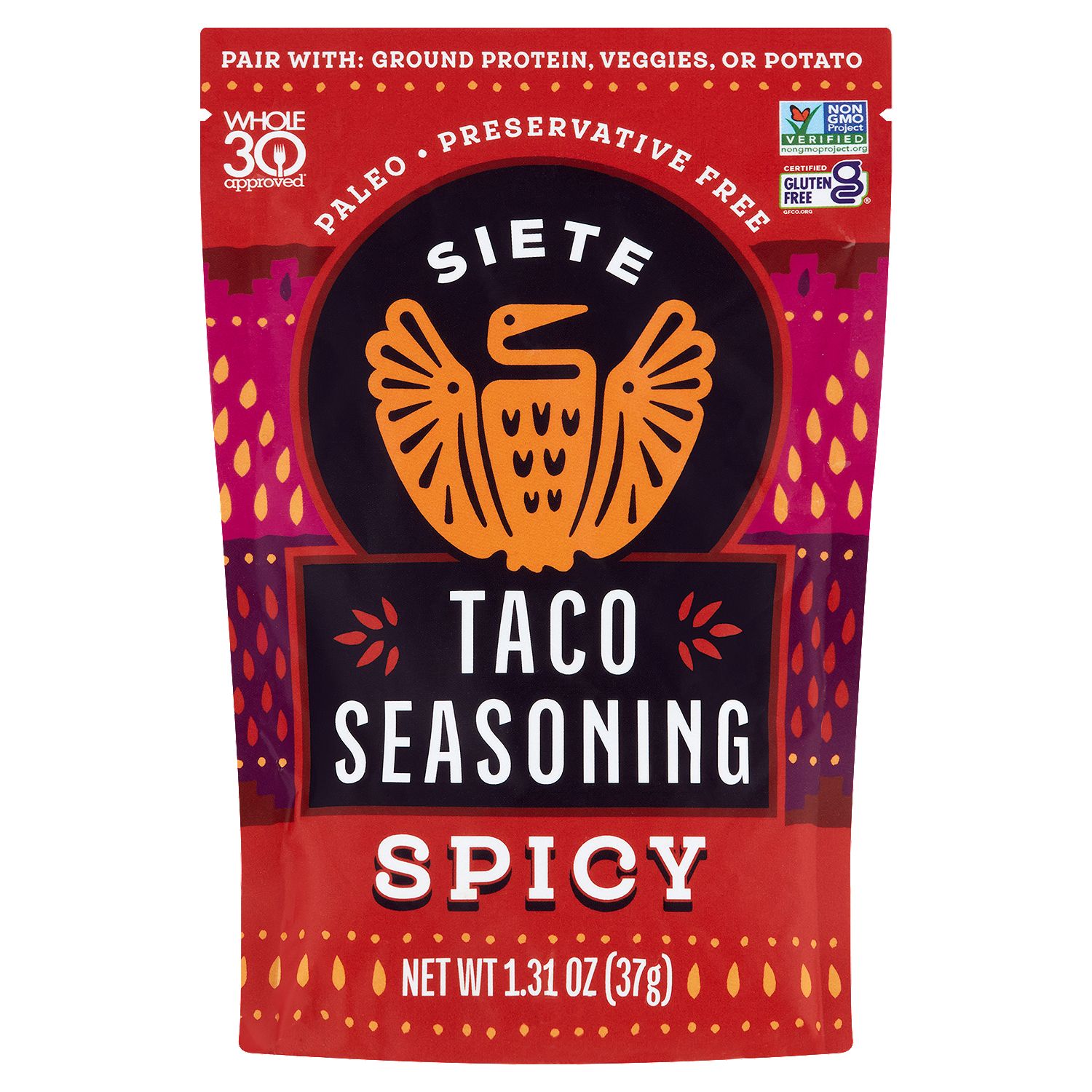 Siete Spicy Taco Seasoning, 1.31 oz