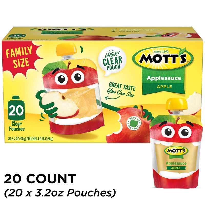 Mott's Applesauce Family Size, 3.2 oz, 20 count
