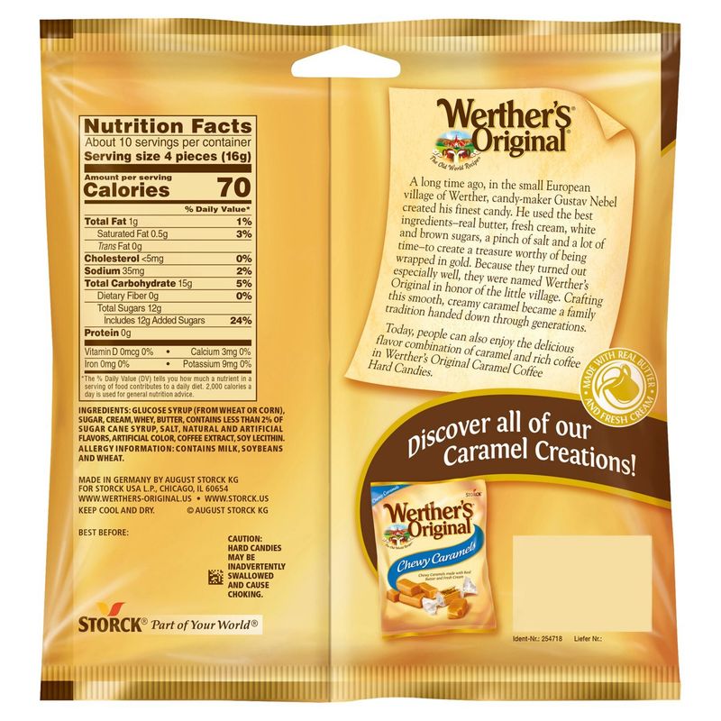 Storck Werther's Original Caramel Coffee Hard Candies, 5.5 oz