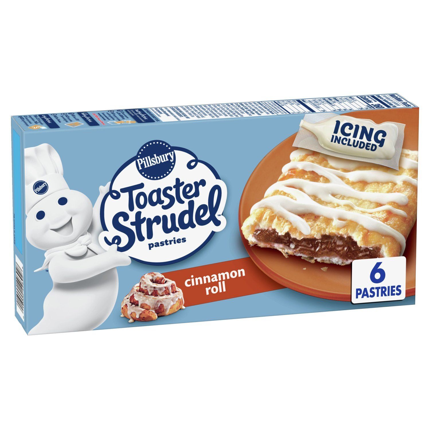 Pillsbury Toaster Strudel Cinnamon Roll Pastries, 6 count, 11.7 oz