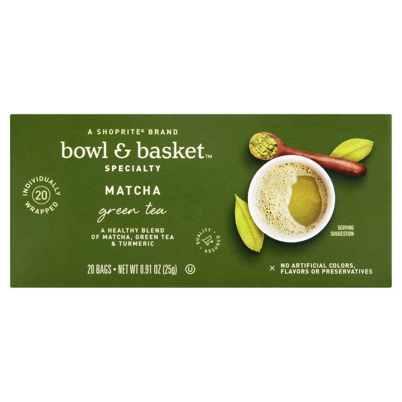 Bowl &amp; Basket Specialty Matcha Green Tea Bags, 20 count, 0.91 oz