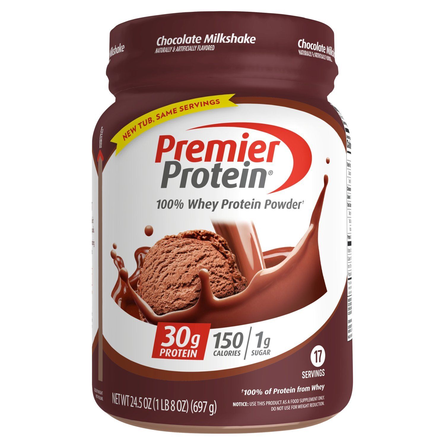 Premier Protein Chocolate Milkshake Protein Powder, 24.5 oz