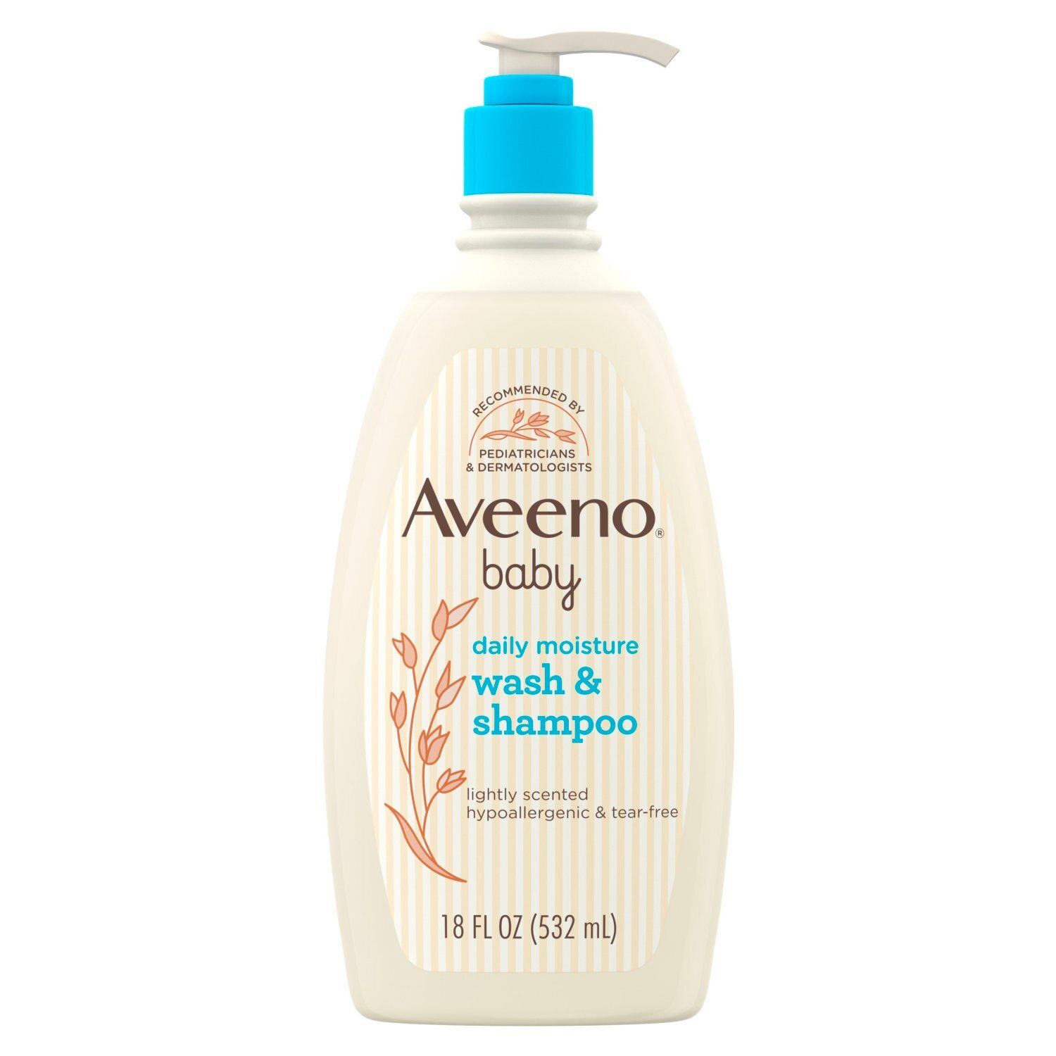 Aveeno Baby Daily Moisture Wash &amp; Shampoo, 18 fl oz