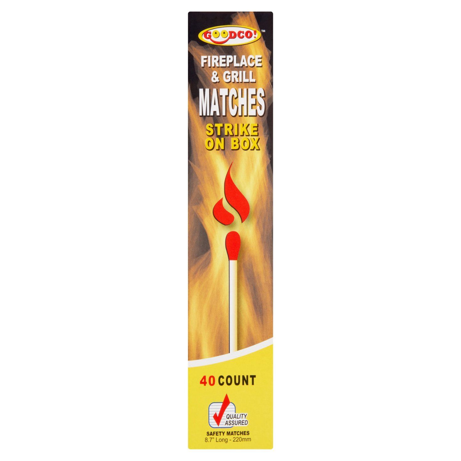 GoodCo! Fireplace &amp; Grill Matches, 40 count
