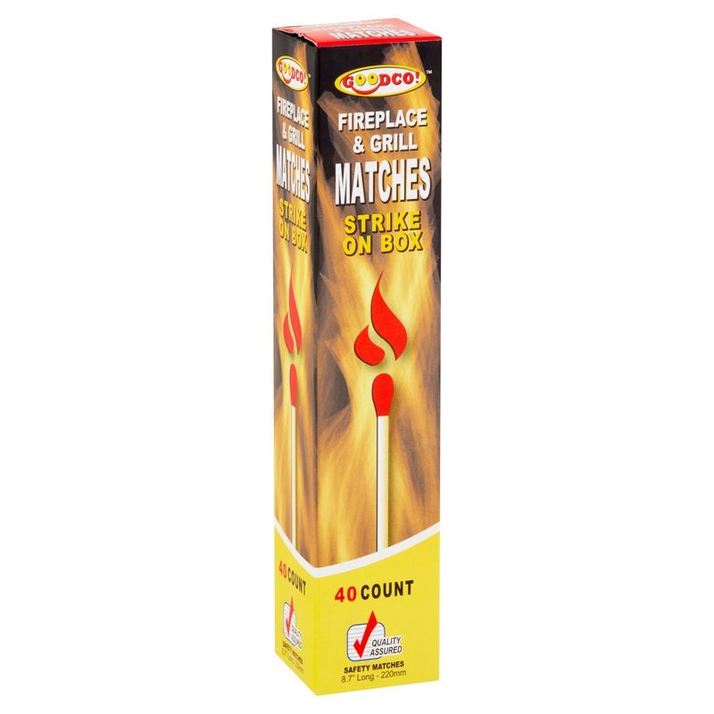 GoodCo! Fireplace &amp; Grill Matches, 40 count