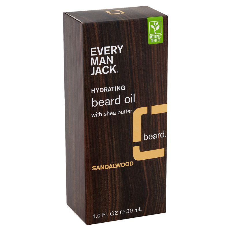 Every Man Jack Sandalwood Hydrating Beard Oil with Shea Butter, 1.0 fl oz