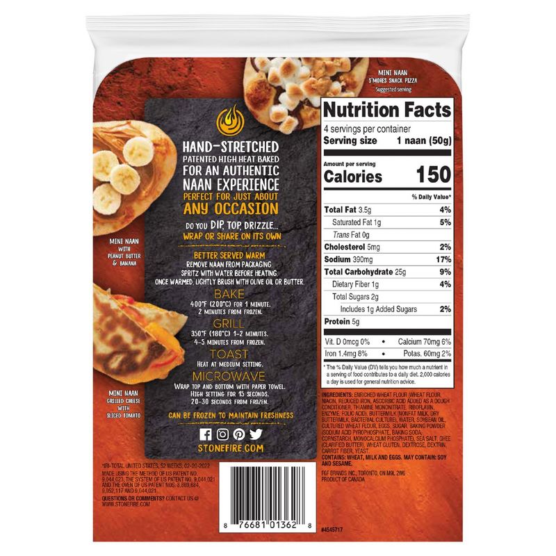 Stonefire Original Mini Naan, 4 count, 7.05 oz