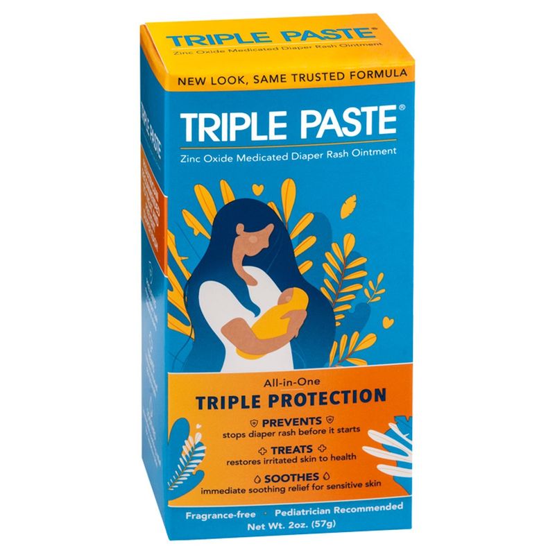 Triple Paste Zinc Oxide Medicated Diaper Rash Ointment, 2 oz