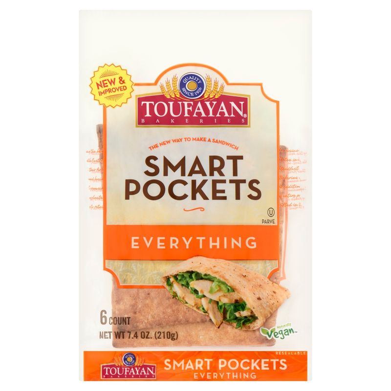 Toufayan Bakeries Everything Smart Pockets, 6 count, 7.4 oz