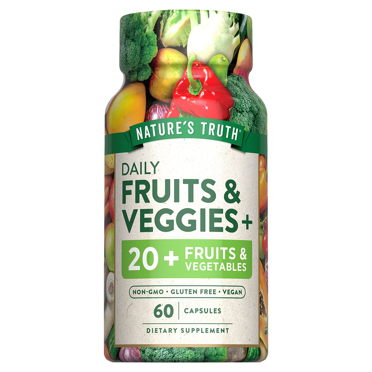Nature's Truth Daily Fruits &amp; Veggies+ Dietary Supplement, 60 count
