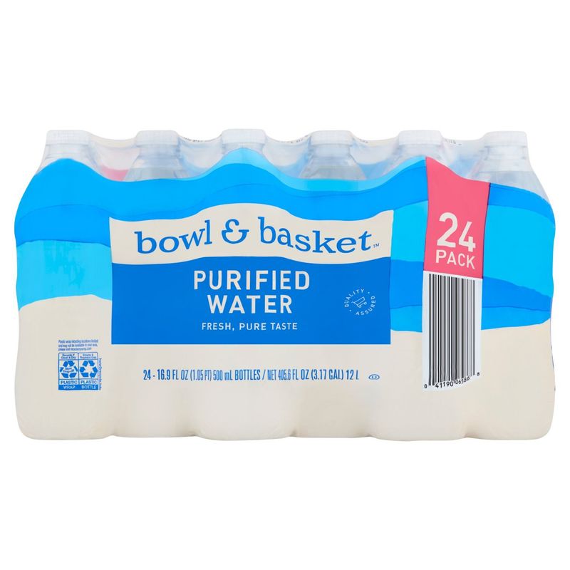 Bowl &amp; Basket Purified Water, 16.9 fl oz, 24 count