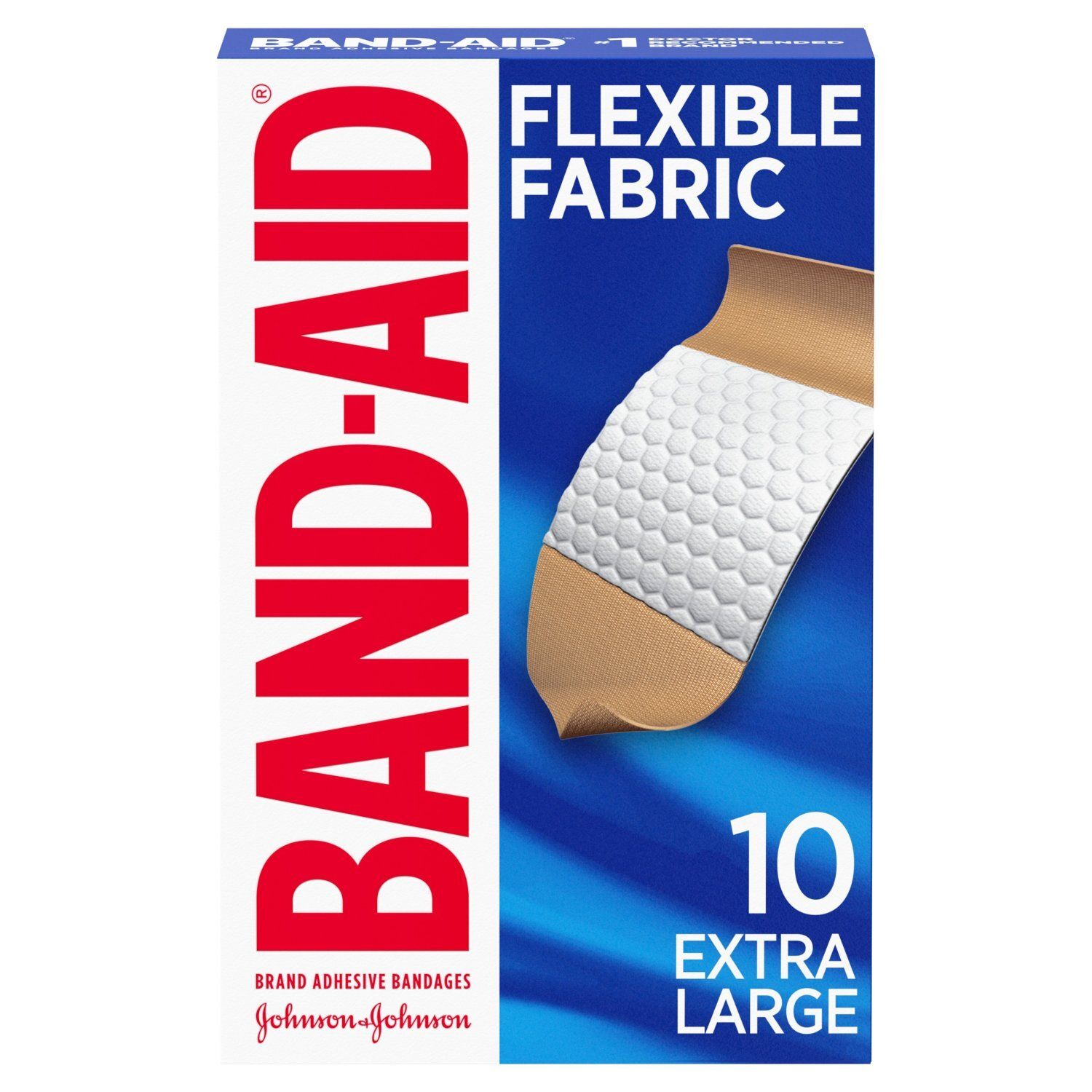 Band-Aid Flexible Fabric Adhesive Bandages, Extra Large, 10 count