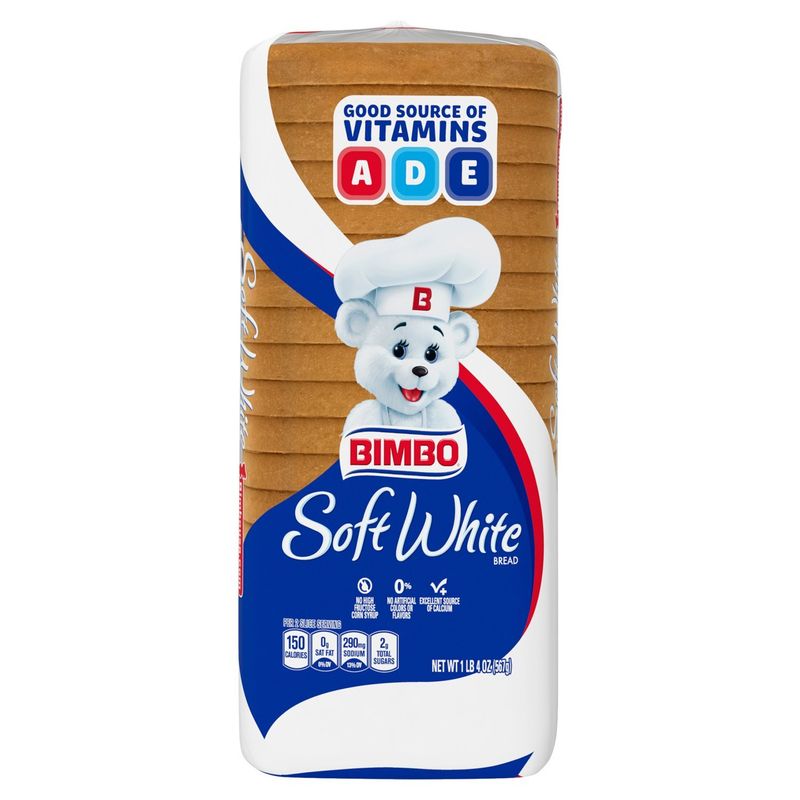 Bimbo Soft White Bread, 1 lb 4 oz