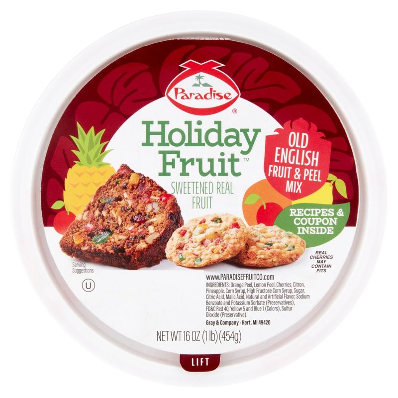 Paradise Holiday Fruit Old English Fruit &amp; Peel Mix, 16 oz