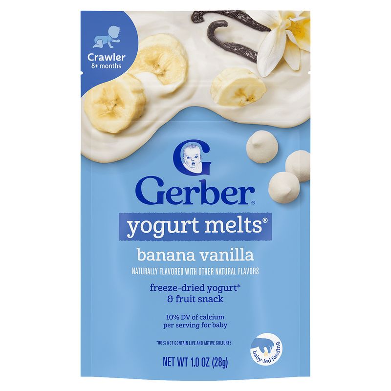 Gerber Banana Vanilla Yogurt Melts Baby Food, Crawler 8+ months, 1.0 oz