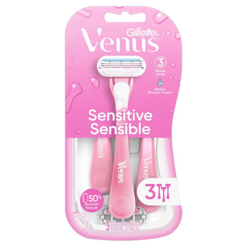 Gillette Venus Sensitive Disposable Razors, 3 count