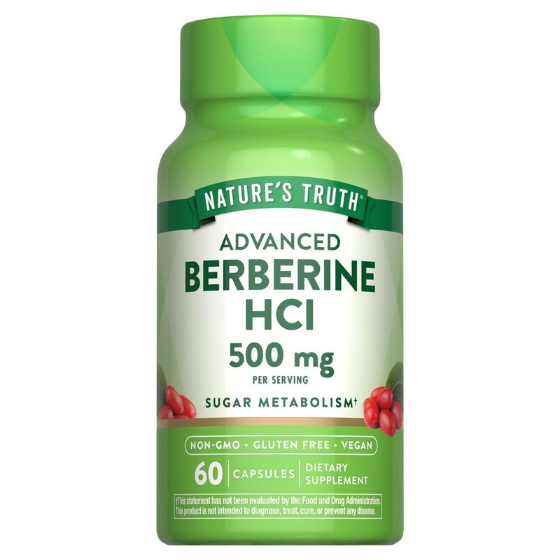 Nature's Truth Advanced Berberine HCl Dietary Supplement, 500 mg, 60 count