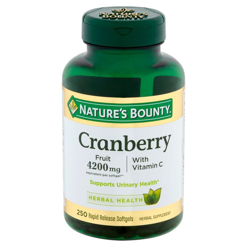 Nature's Bounty Cranberry Rapid Release Softgels Herbal Supplement, 4200 mg, 250 count