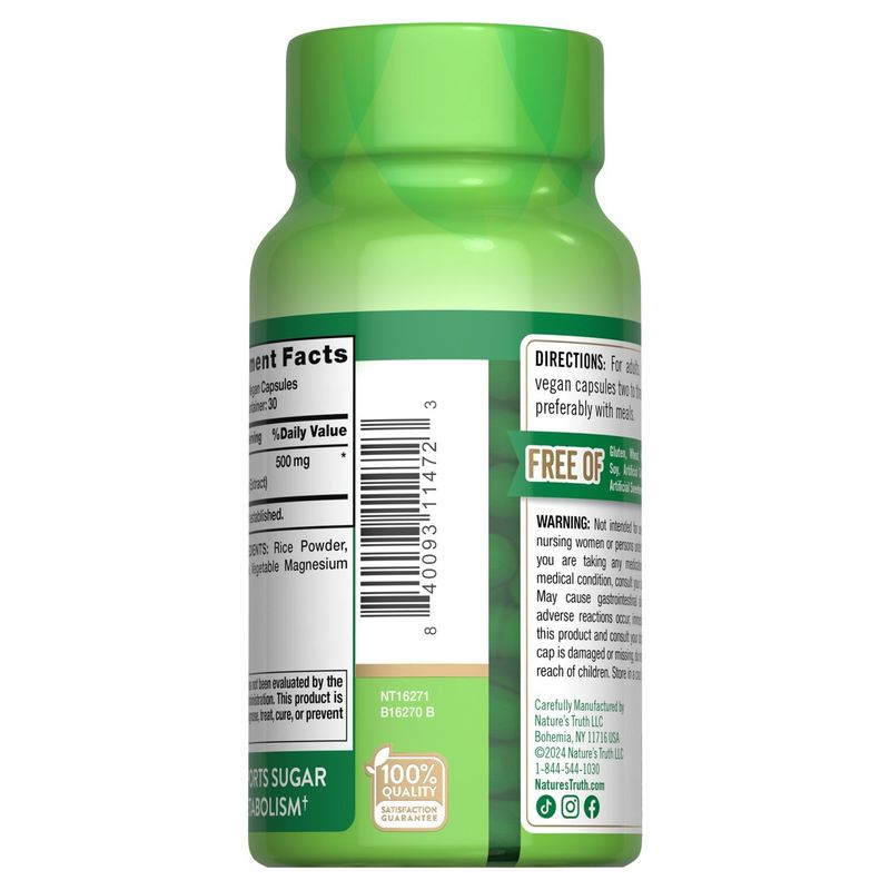 Nature's Truth Advanced Berberine HCl Dietary Supplement, 500 mg, 60 count