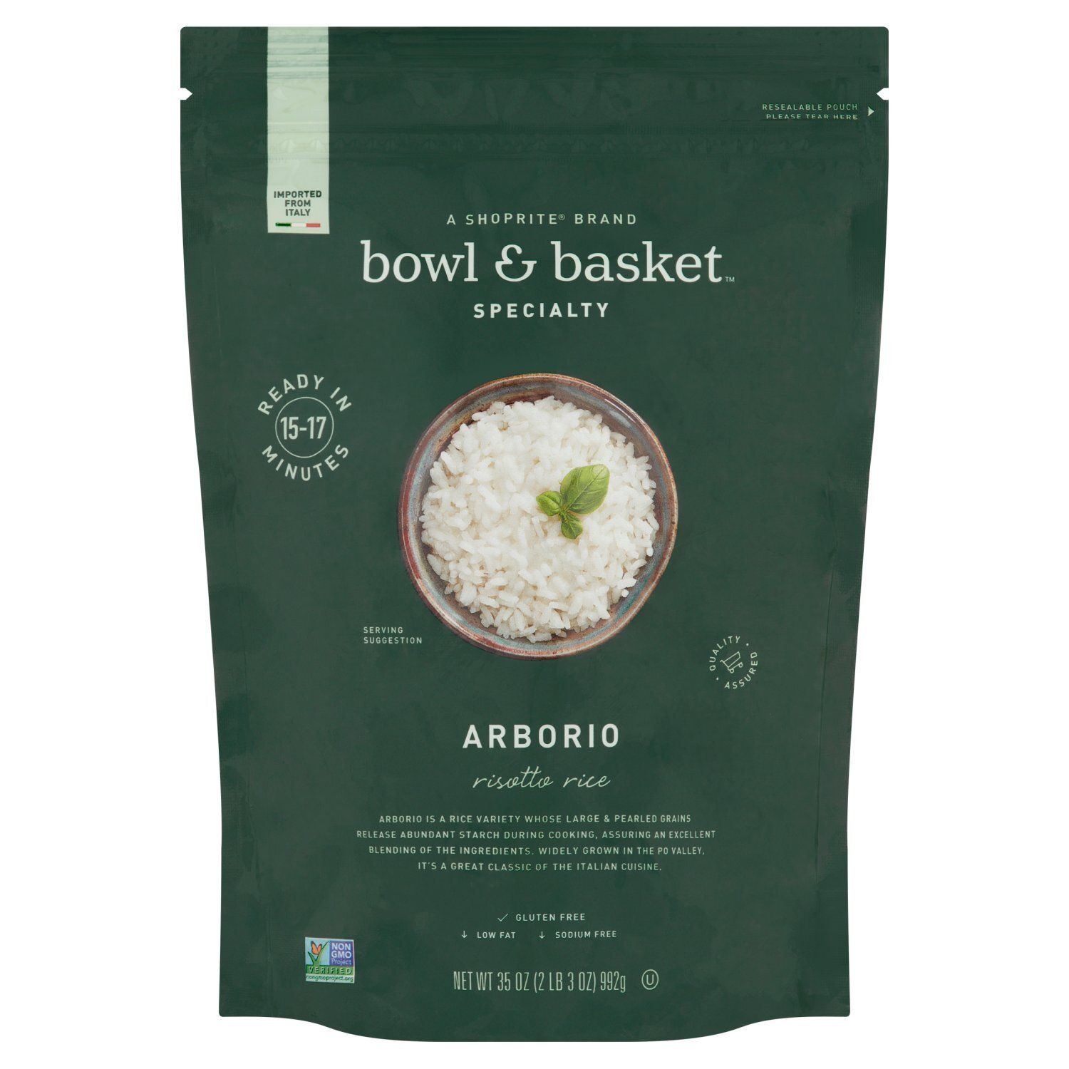 Bowl &amp; Basket Specialty Arborio Risotto Rice, 35 oz