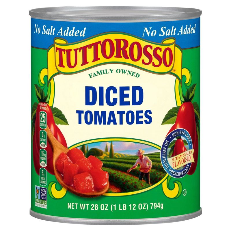 Tuttorosso No Salt Added Diced Tomatoes, 28 oz
