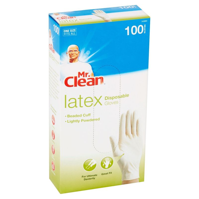 Mr. Clean Latex Disposable Gloves, 100 count