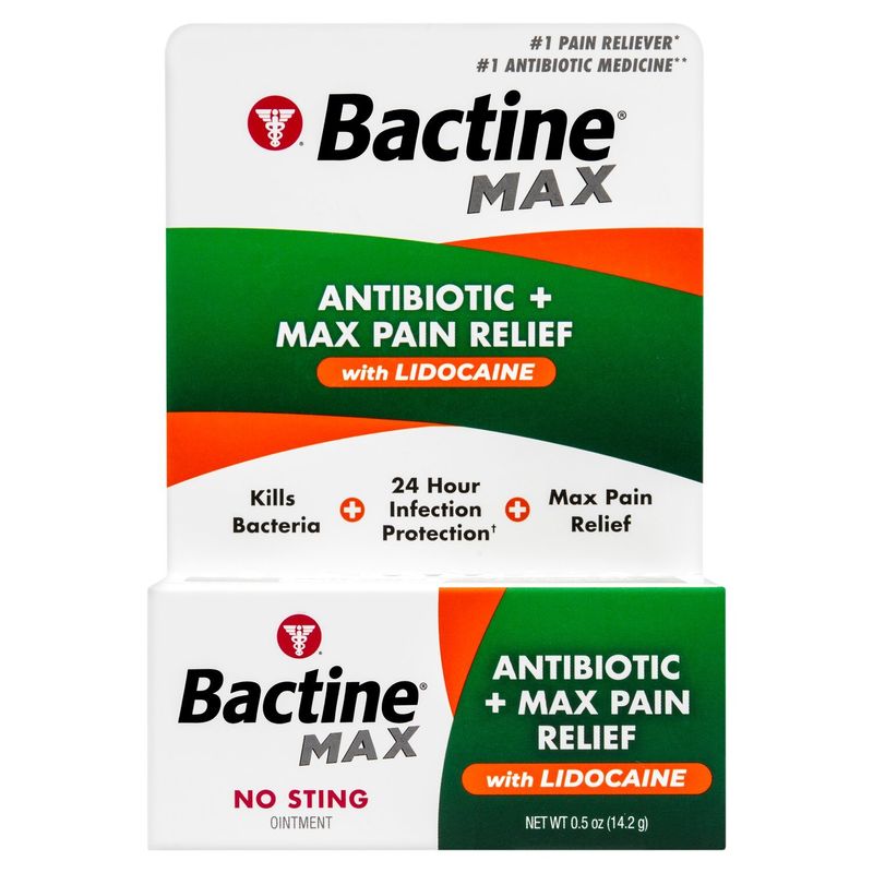 Bactine Antibiotic + Max Pain Relief with Lidocaine Ointment, 0.5 oz
