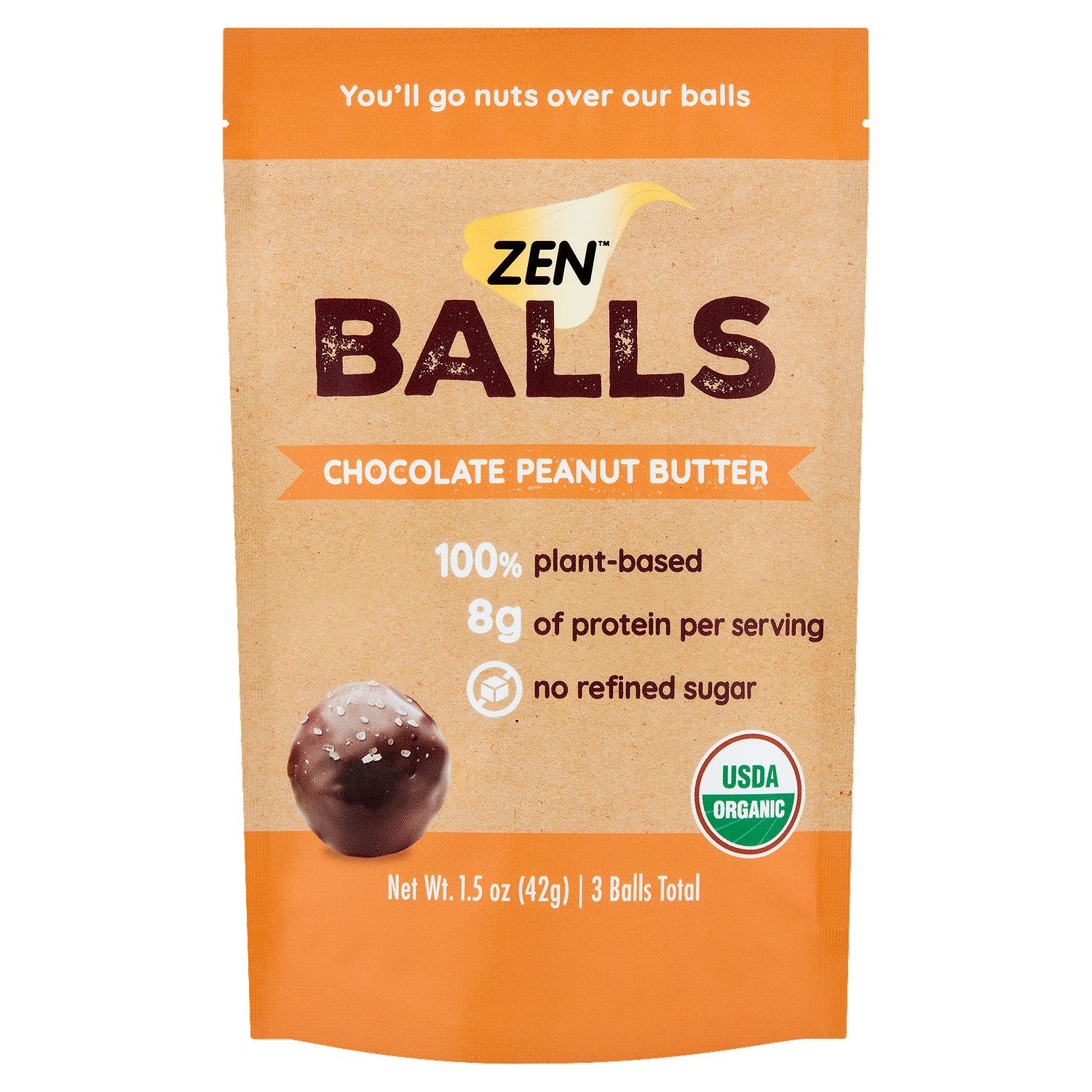 Zen Chocolate Peanut Butter Balls, 3 count, 1.5 oz
