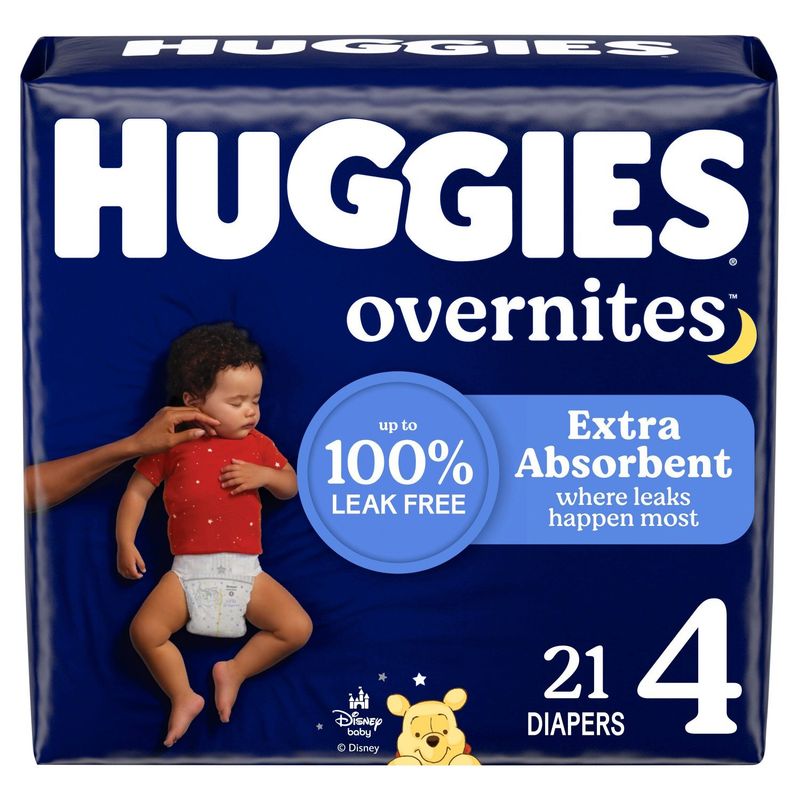 Huggies Overnites Disney Baby Overnight Diapers, Size 4, 22-37 lb, 21 count