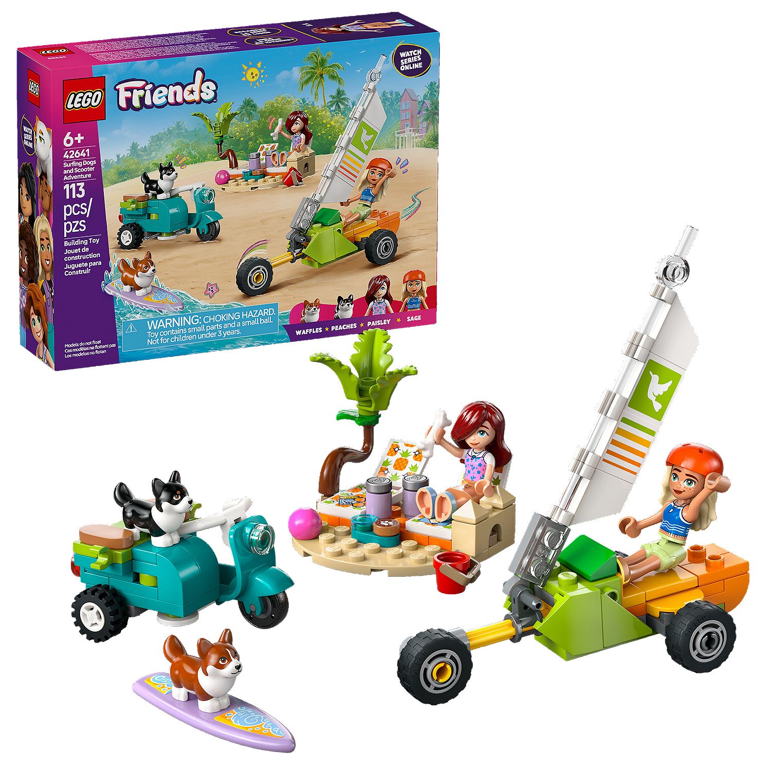 LEGO Friends Surfing Dogs and Scooter Adventure
