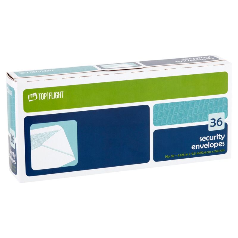 Top Flight No 10 Security Envelopes, 36 count