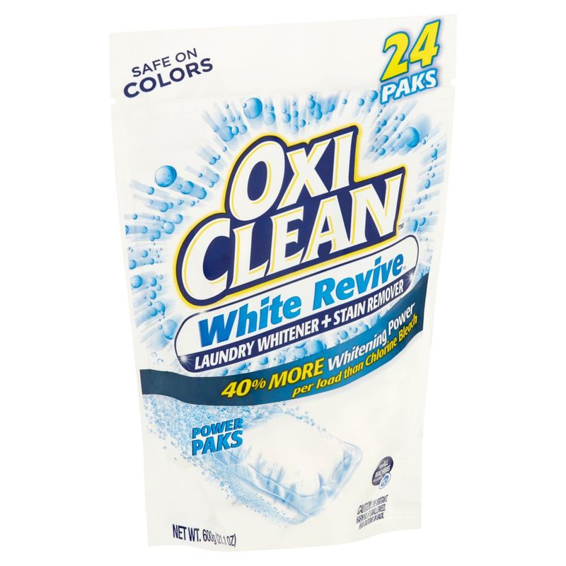 OxiClean White Revive Laundry Whitener + Stain Remover Power Paks, 24 count, 21.1 oz