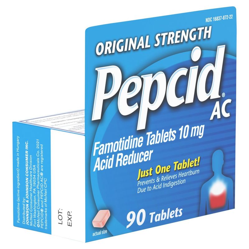 Pepcid Original Strength AC Tablets, 90 count