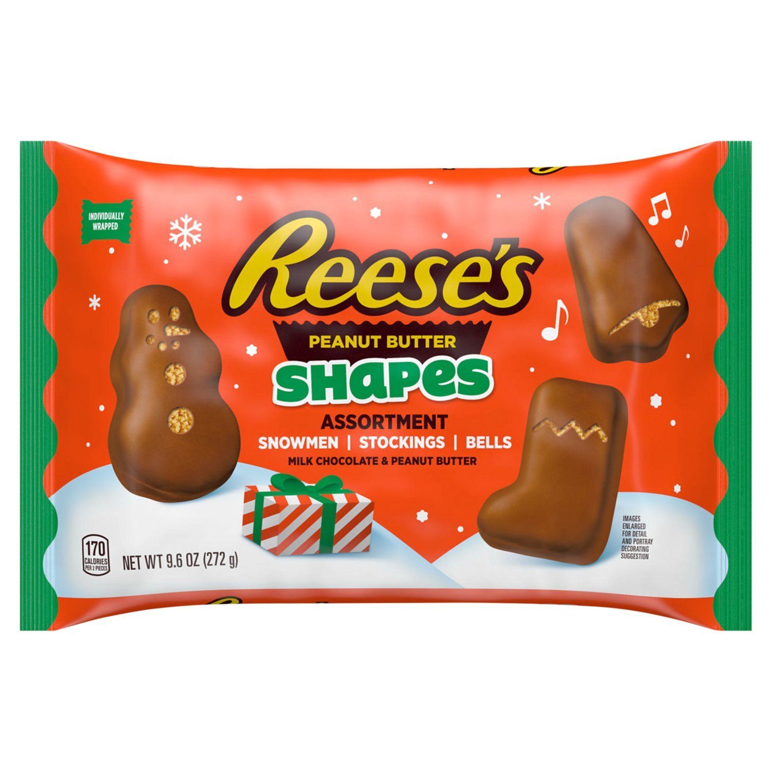 Reese's Milk Chocolate &amp; Peanut Butter Shapes Assortment Candy, 9.6 oz