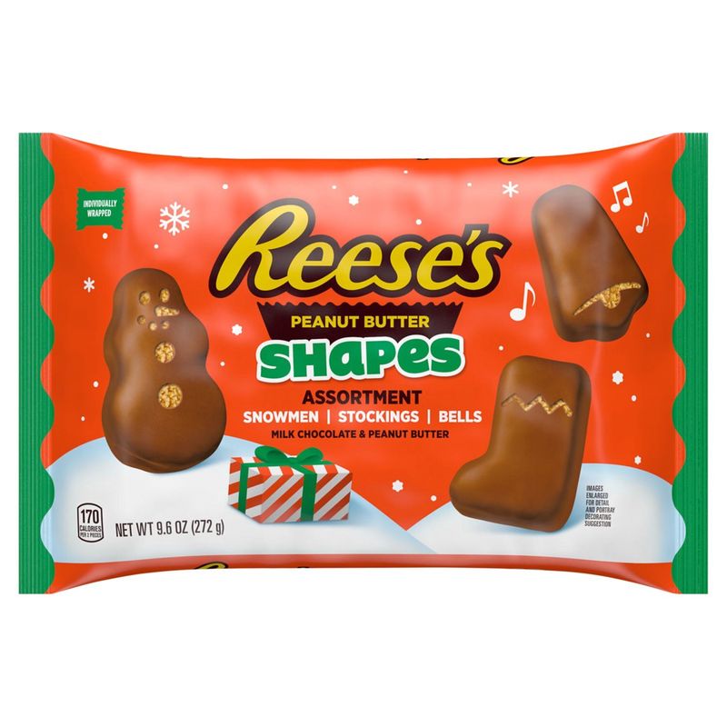 Reese's Milk Chocolate &amp; Peanut Butter Shapes Assortment Candy, 9.6 oz