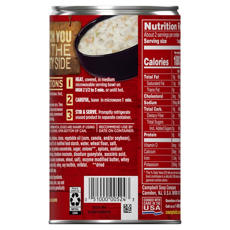 Campbell's Chunky New England Clam Chowder Soup, 18.8 oz