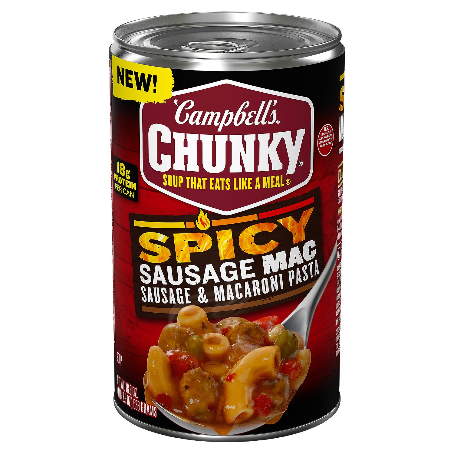 Campbell's Chunky Spicy Sausage Mac Sausage &amp; Macaroni Pasta Soup, 18.8 oz