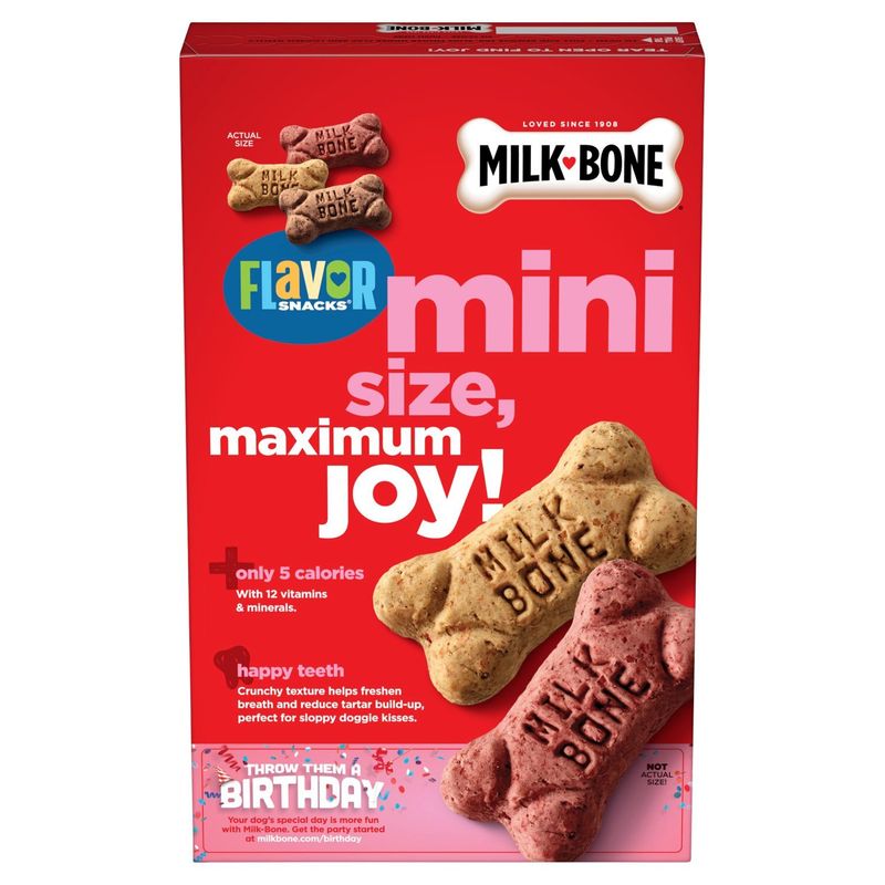Milk-Bone Flavor Snacks Mini's Beef, Chicken and Bacon Flavor Dog Snacks, 15 oz