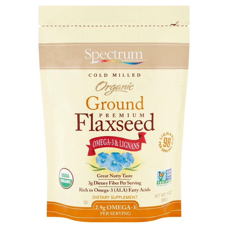 Spectrum Essentials Organic Ground Premium Flaxseed Dietary Supplement, 14 oz