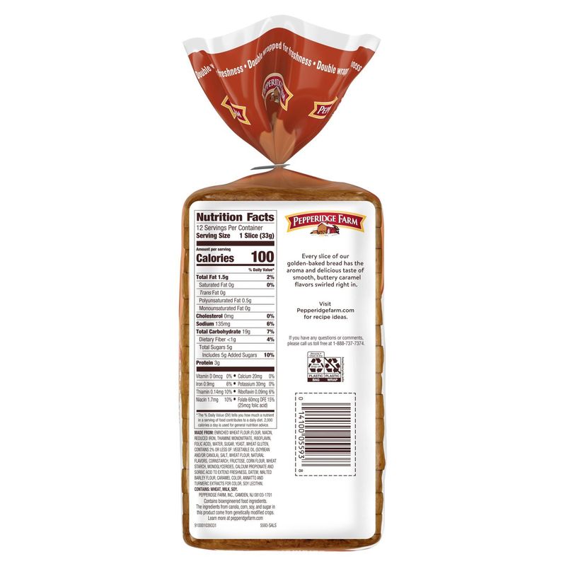 Pepperidge Farm Swirl Caramel Brioche Bread, 14 oz