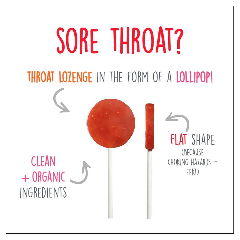 Lolleez Organic Throat Soothing Pops for Kids Variety Pack, For Ages 3+, 15 count, 3.70 oz