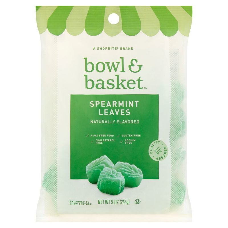 Bowl &amp; Basket Spearmint Leaves Candies, 9 oz