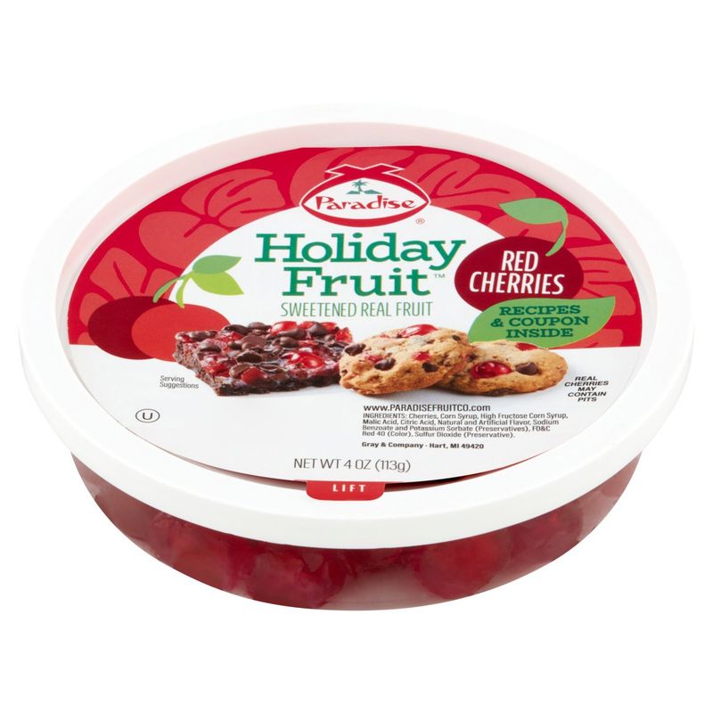 Paradise Holiday Fruit Red Cherries, 4 oz