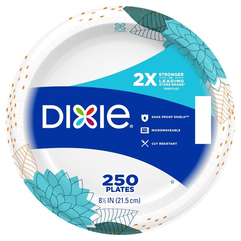 Dixie Everyday 8 1/2 in Printed Paper Plates, 250 Count