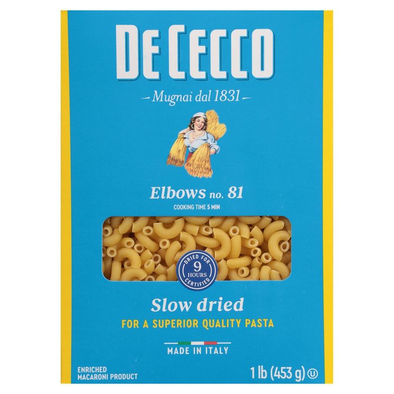 De Cecco Elbows No. 81 Slow Dried Pasta, 1 lb