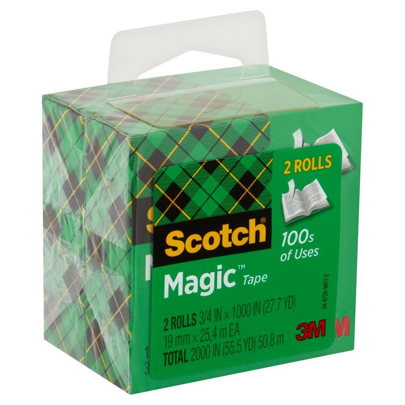 Scotch® Magic™ Tape, 3/4 in x 1000 in, 2 Boxes/Pack