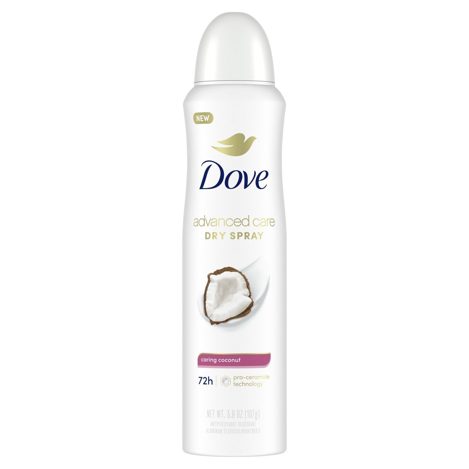 Dove Advanced Care Dry Spray Caring Coconut Antiperspirant Deodorant, 3.8 oz